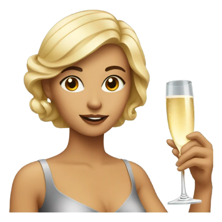 woman with champagne sticker