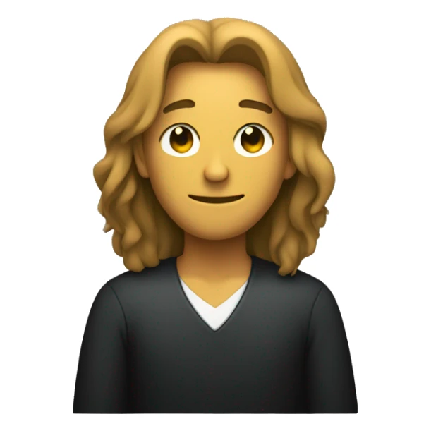 silhouette of a man sitting with long hair facing the viewer sticker