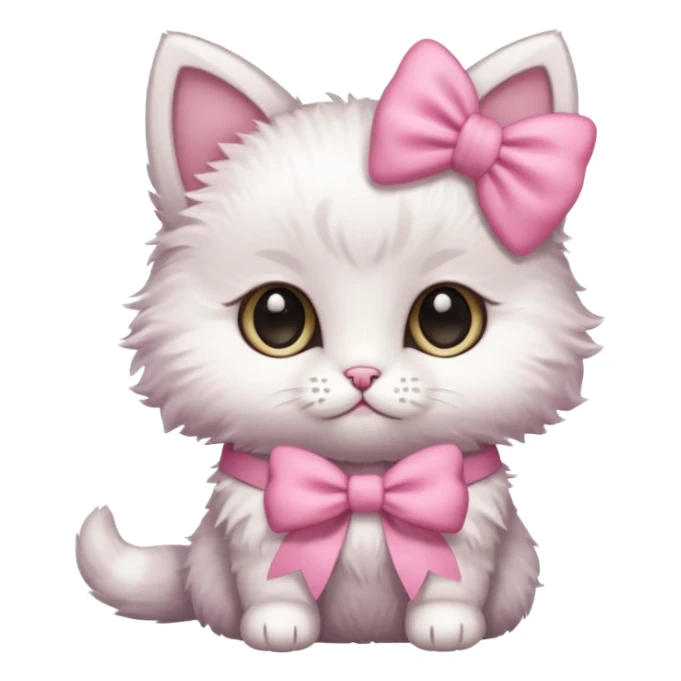 Baby cat have🎀and like pinterest drawing soft and cutie sticker
