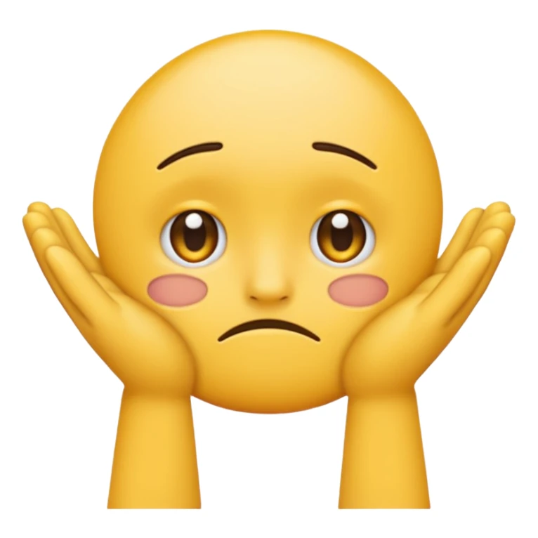 sad dissapointed emoji with hands sticker