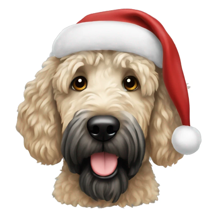 black golden doodle dog christmas sticker