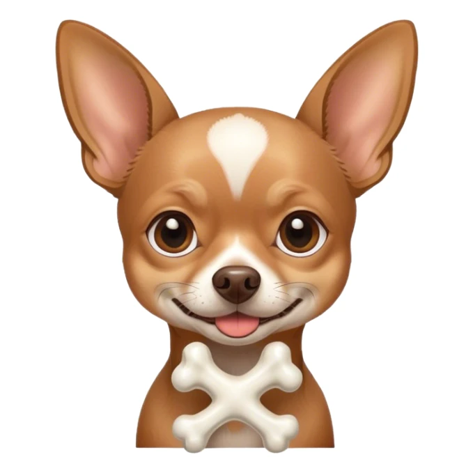 Brown Chihuahua with a bone on its head ￼ sticker