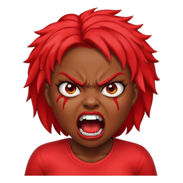 redtsion angry black girl ragebait red face sticker