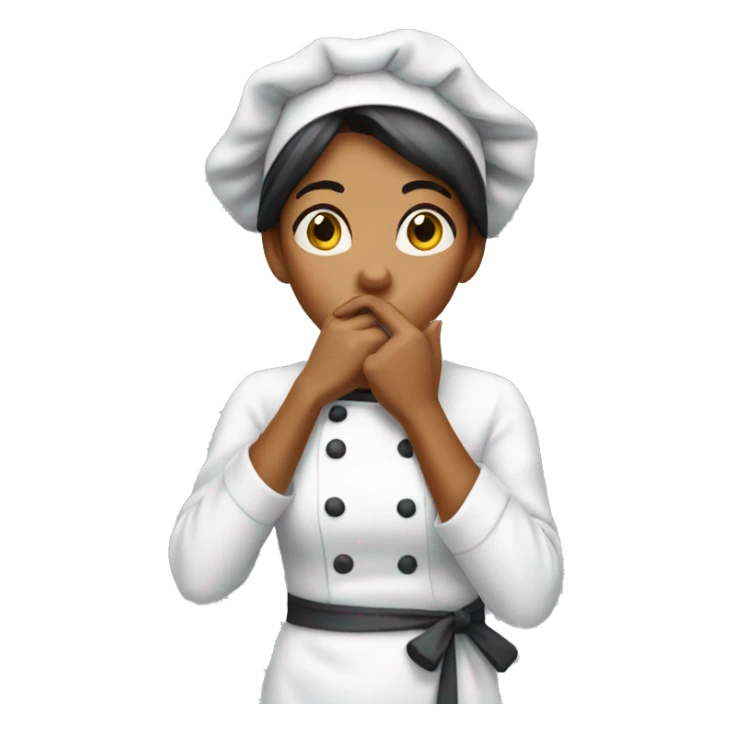 girl cook with a surprised face covers her mouth with her hand sticker