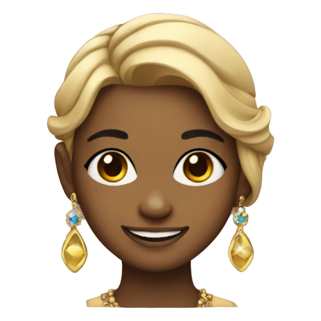 smiling girl with jewelry but black eyes  sticker