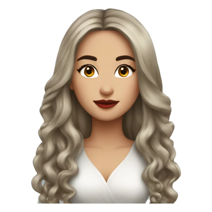 Beautiful turkish women long hair lipstick sticker