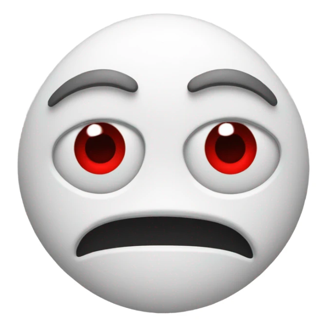 Emoji with red in the whites of its eyes sticker