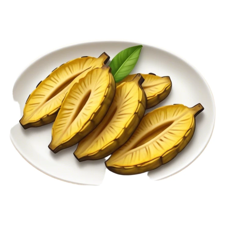 Cinematic Realistic Patacones Dish Emoji, depicted as twice-fried plantain slices with a crispy exterior rendered with detailed textures and dynamic, inviting lighting. sticker