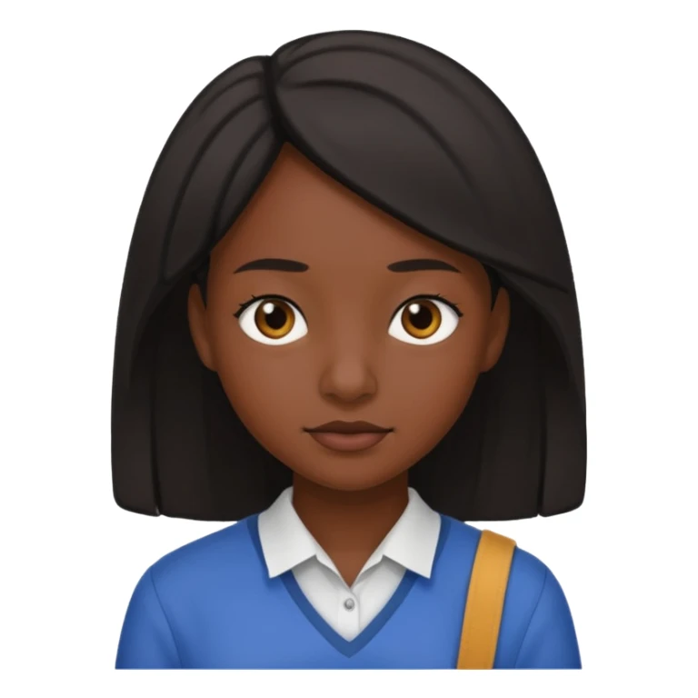 Black skinned female student sticker