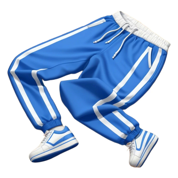 retro track pants laying on the floor sticker