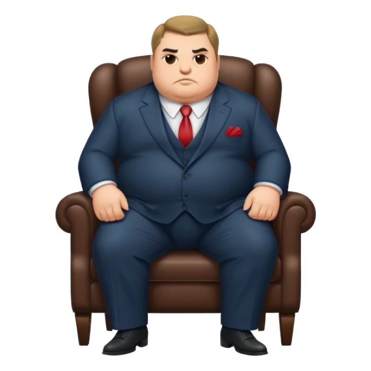 Mafia big fat boss sit on a chair sticker
