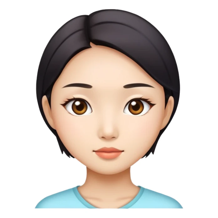 Pretty Asian girl with edges and  sticker