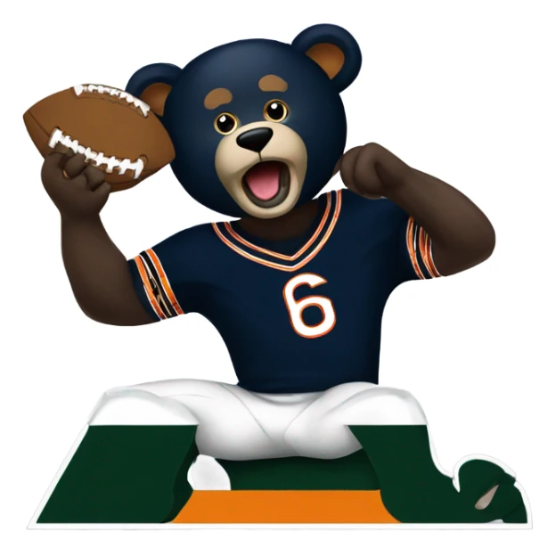 Chicago bears logo eating Green Bay packer logo with paws sticker