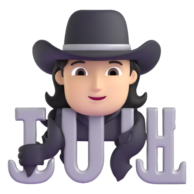 BLK letters in western cowboy font with silver outline sticker