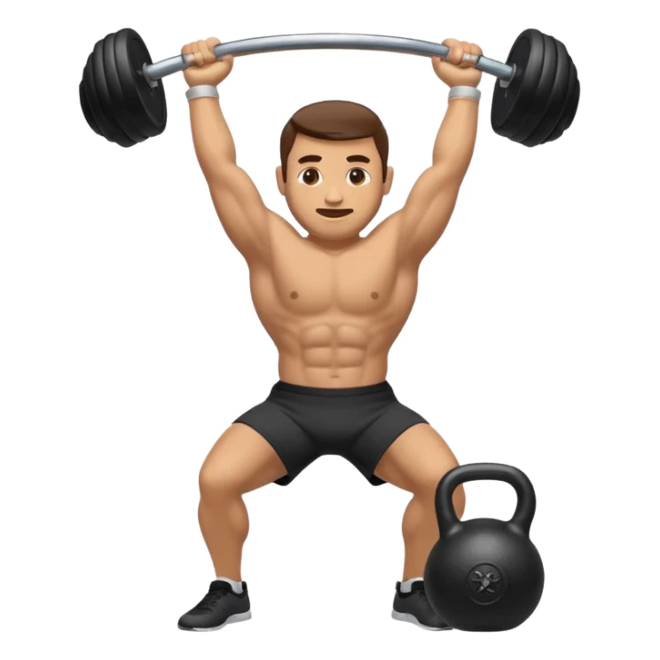 crossfit man emoji swinging kettlebell dynamic simple emoji style sticker