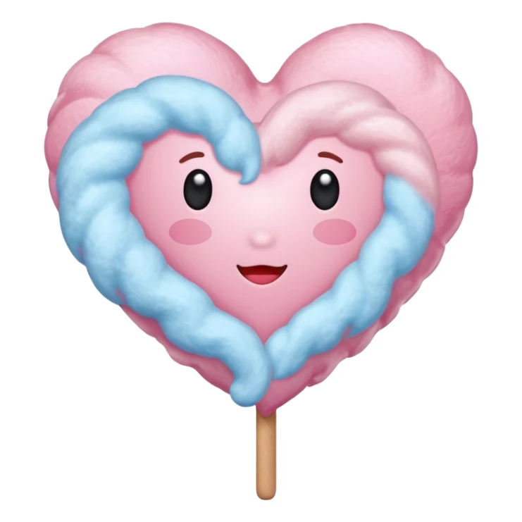Cotton Candy, Heart-Shaped Cotton Candy – soft pink heart form with sparkle  sticker