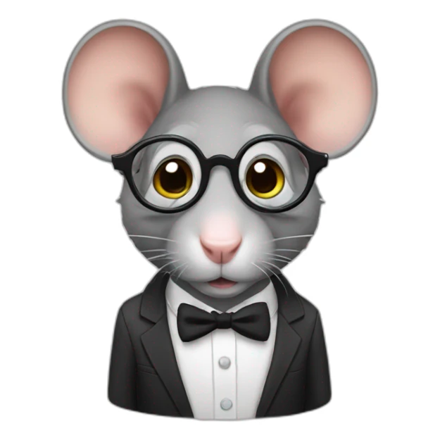Rat with nerd glasses in Suit Teacher sticker