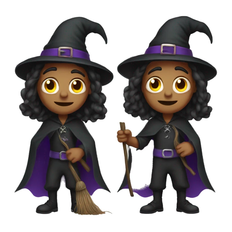 male witch halloween sticker
