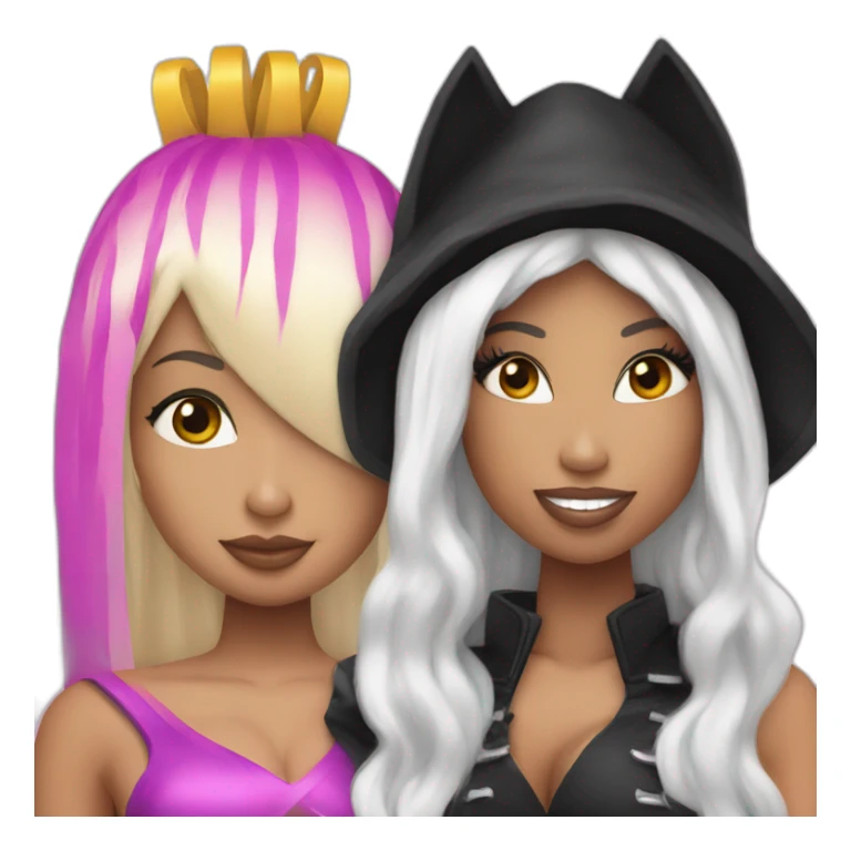 Nicki minaj with Shakira wearing Halloween costumes  c sticker