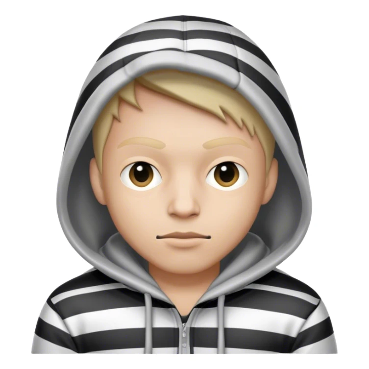 Robber with hoodie striped black and white sticker