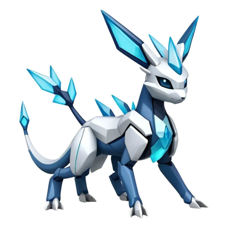 Futuristic Kyurem-Glaceon-dialga-hybrid, full body sticker