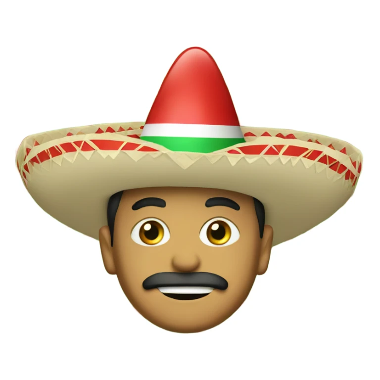 Mexican with red green and white nacho hat with gauc sticker