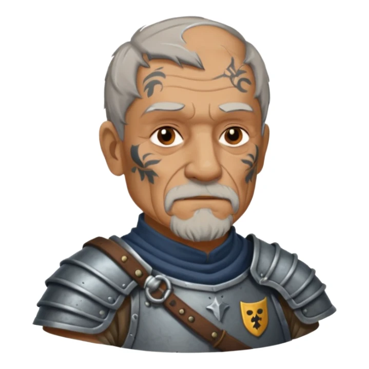 elderly tattooed knight, tattooed shoulder sticker
