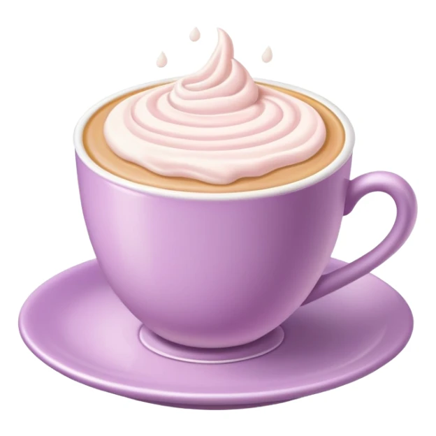super realistic lavender latte in a pink tea cup sticker