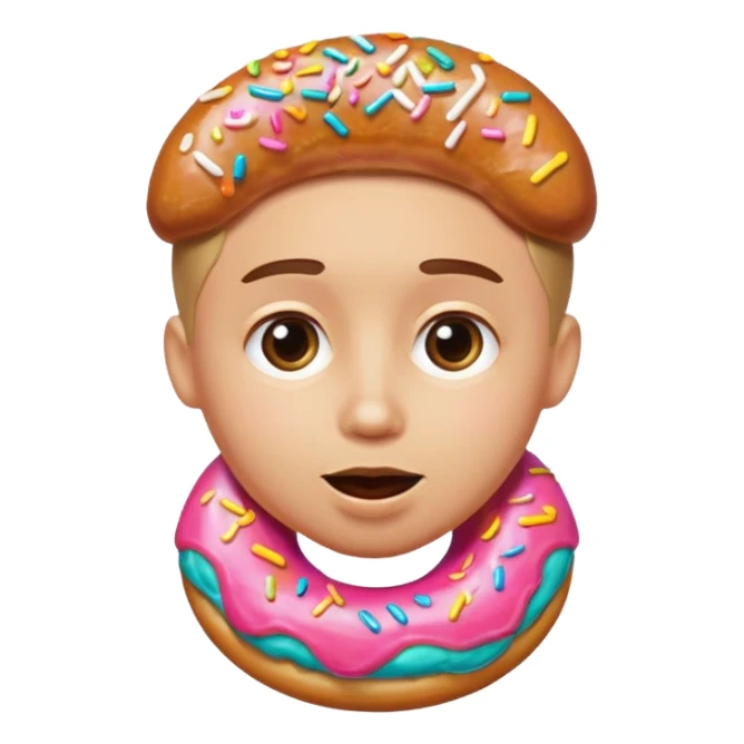 Face Savoring Food Emoji, Doughnut Emoji sticker