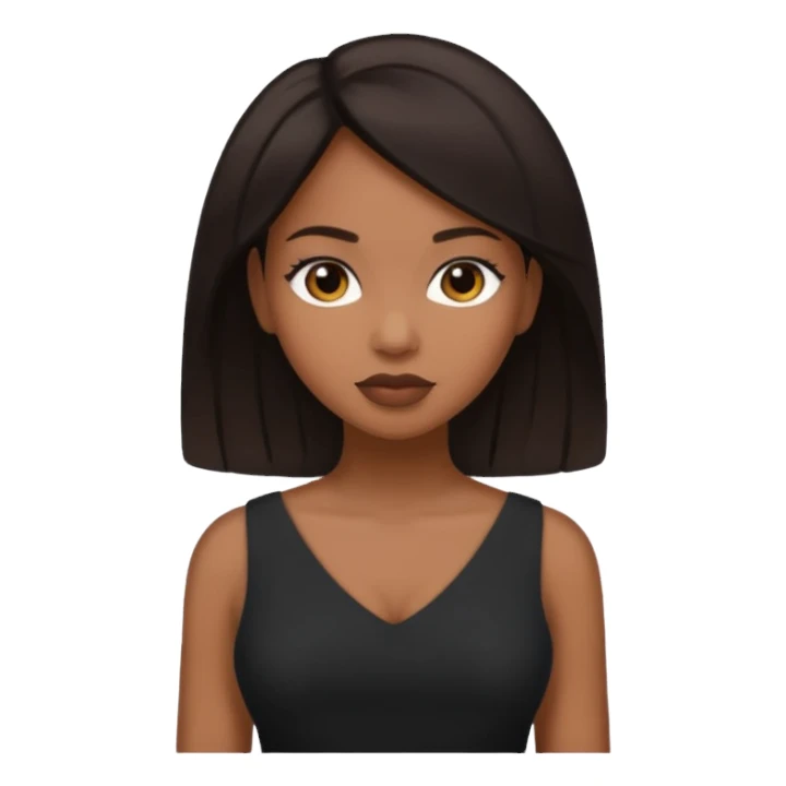 Light skinned black woman with bbl and dark brow hair sticker