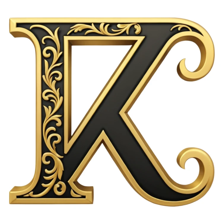 letter Z in black and gold sticker