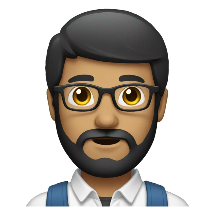 Man with Black Beard and Wearing Glass sticker