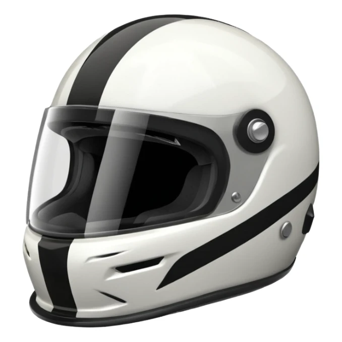 stylized racing helmet with a visor and two bolts on top sticker