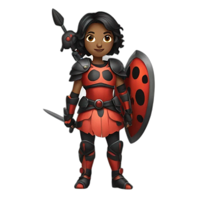 a female ladybug who is a warrior sticker