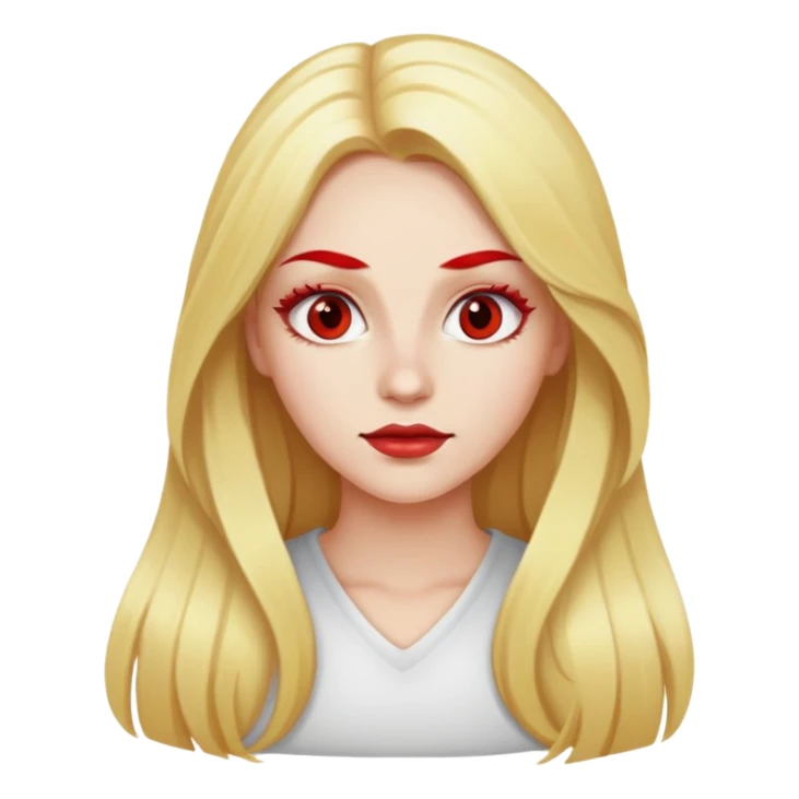 Chica guera  con pelo largo y cejas rojas  sticker