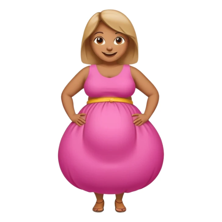  tan skin woman with big inflated belly sticker