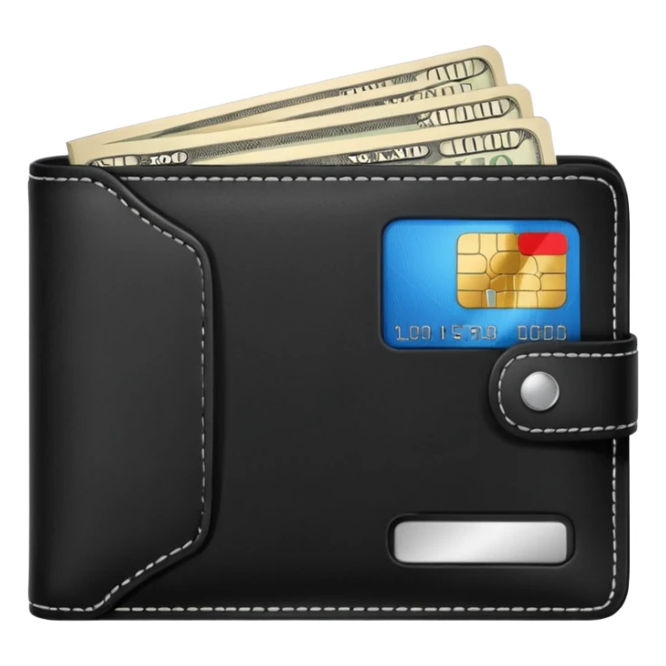 portefeuille avec billet et carte bancaire sticker