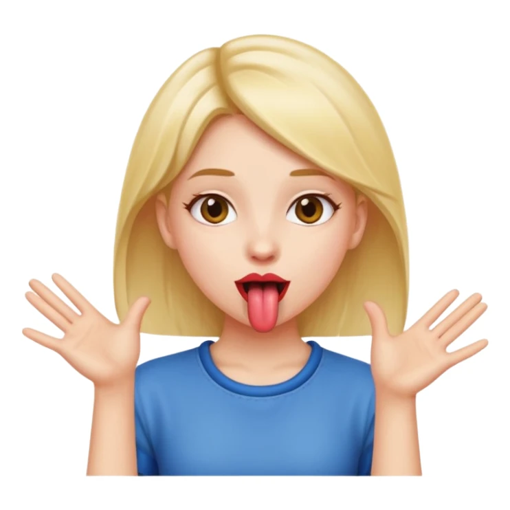 girl with tounge out and hands to side sticker