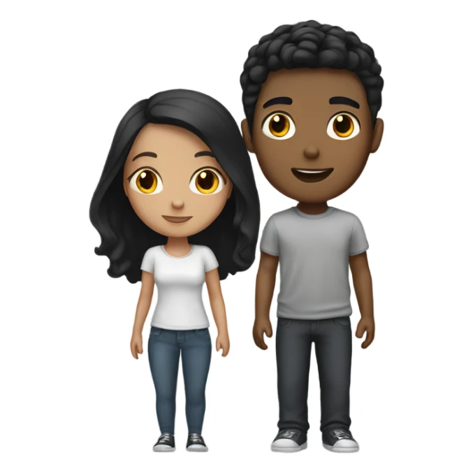 white boy and girl with black hair sticker