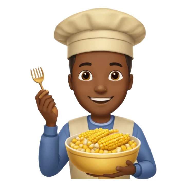 BLACK MAN HOLDING AN COOK CORN BOWL sticker