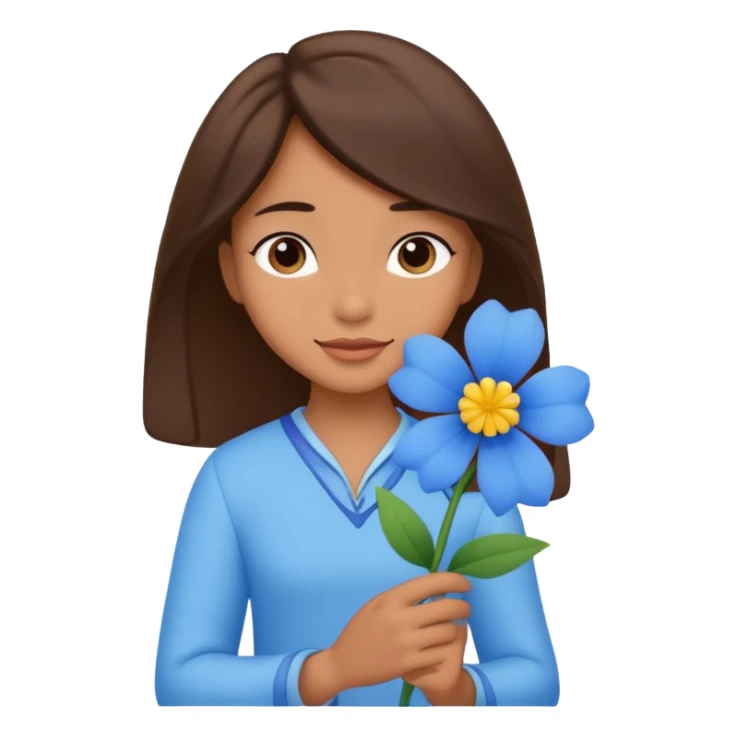 Disney character holding blue flower  sticker