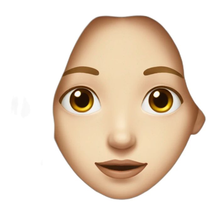 female face with long hair and many large milk stains sticker