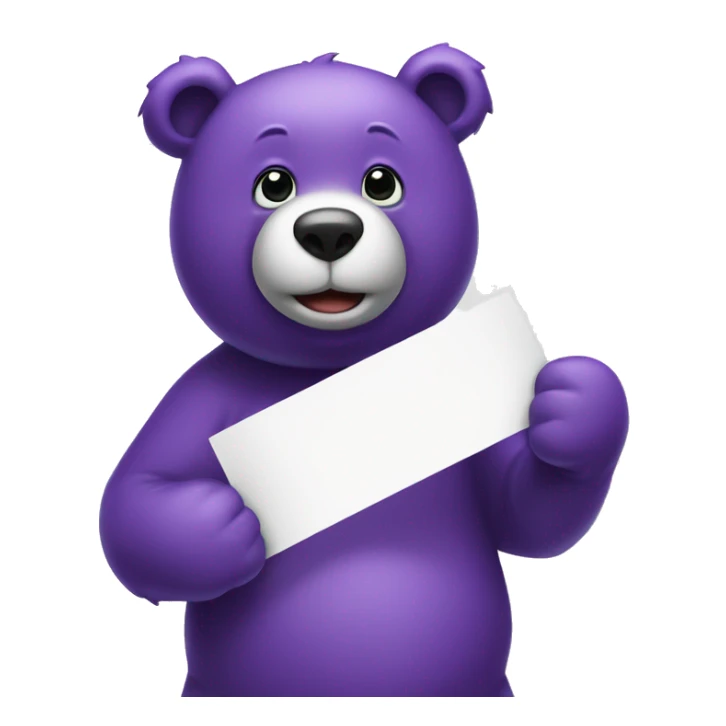 MANGA PURPLE BEAR HOLDING SIGN OF BN sticker