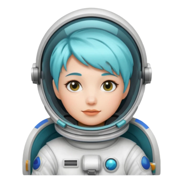 Female astronaut with short aqua hair sticker