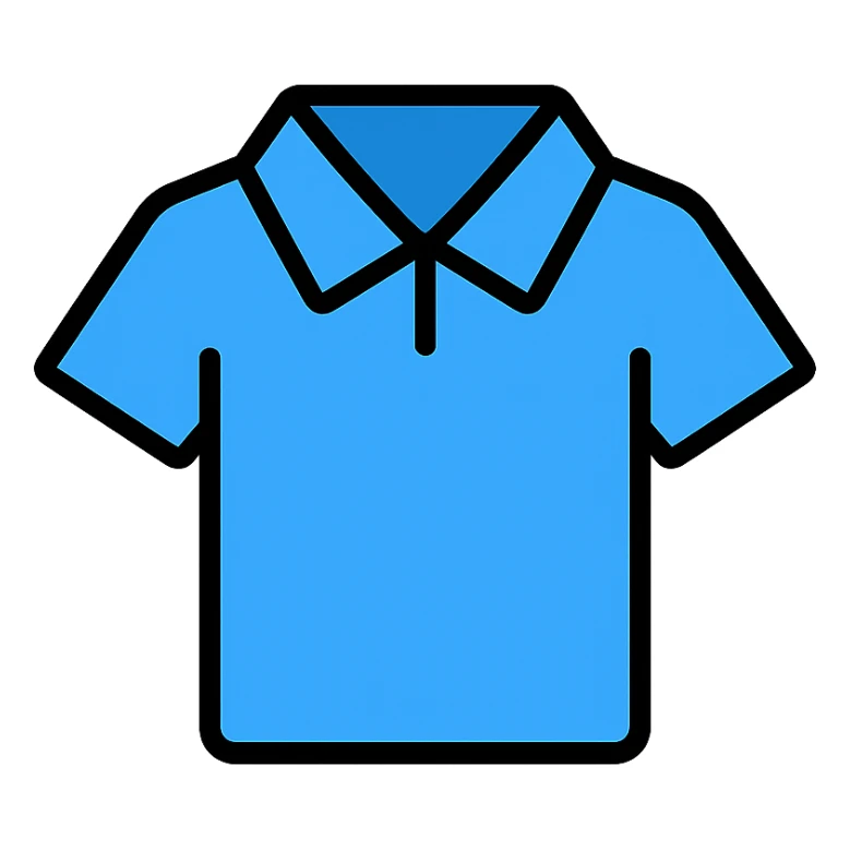blue shirt icon with color outline sticker
