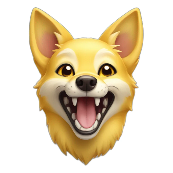 yellow fox dog hybrid open mouth smiling sticker