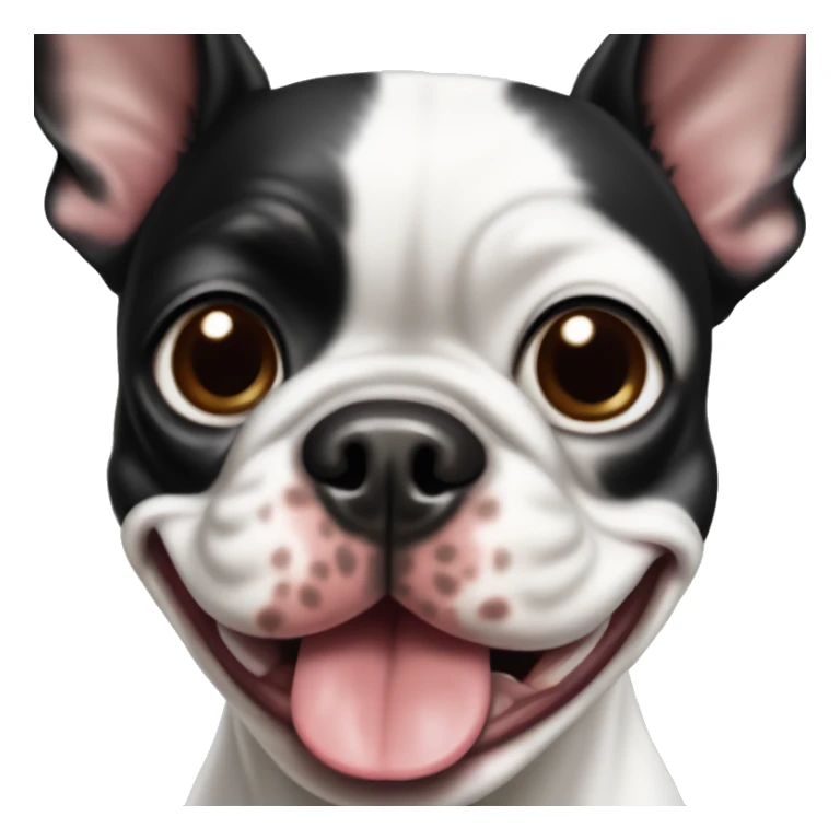 dog boston terrier with tongue out sticker