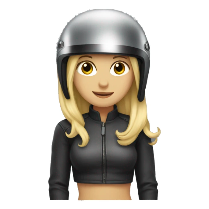 Blonde girl wearing a motorcycle helmet  sticker
