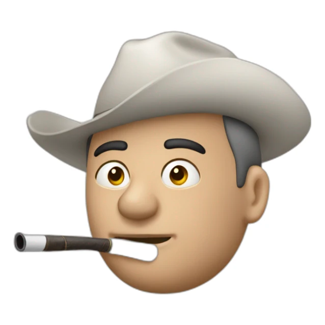 hombre blanco pelón gordo fumando pipa sticker