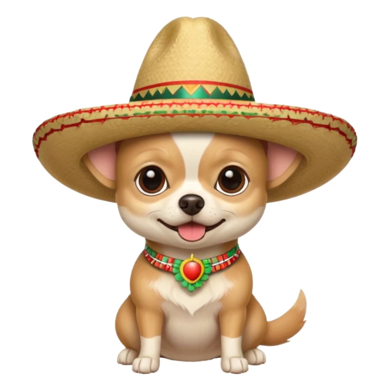 Chihuahua beige avec chapeau mexicain sticker